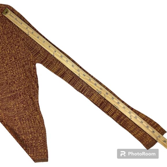 Topshop Womens Sz 6 Red Yellow Turtle Neck Long Sleeve Pullover Jumper Top - Picture 9 of 11